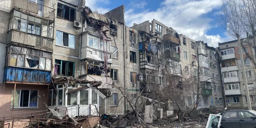 Наслідки обстрілу Покровська з РСЗВ 
