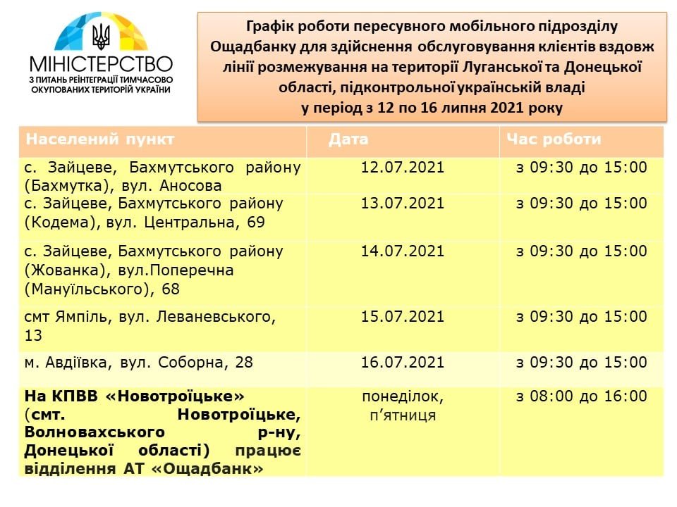 Мобильные отделения «Ощадбанка» едут на линию разграничения: где будут работать, фото-2